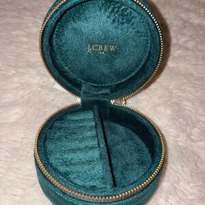 J.Crew Teal Velvet Jewelry Organizer